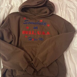 BNWOT Hell USA Brown Hoodie